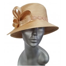 Mujer&apos;s Satin Ribbon Church Dress Kentucky Derby Hat Dressy Couture Camel hats  eb-48173026
